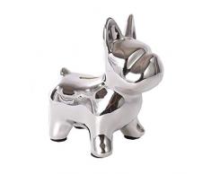 LIOOBO Tirelire en céramique en Forme de Chien Motif Cochon Argenté