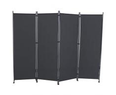 LARS360 Paravent dintérieur et dextérieur, Paravent Interieur Pliable, Séparateur de Paravent, Cloison, Intérieur et Extérieur (215x170cm(4 Panneaux), Anthracite)