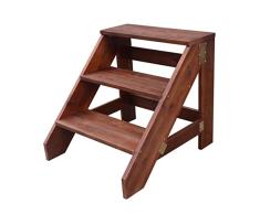 ZRXJQ-Escabeau Tabouret à échelle en Bois avec 3 marches à pédale Large et Robuste pour escabeaux pour Enfants ou Adultes, échelles à Outils de Jardin