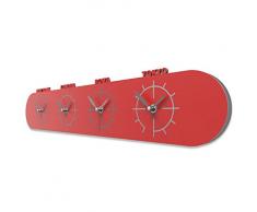 calleade Sign Singapore Horloge murale avec Fuseaux Horaires orange