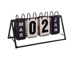 Atmosphera Créateur dintérieur - Calendrier Vintage en MétalPerpétuel 27cm Noir