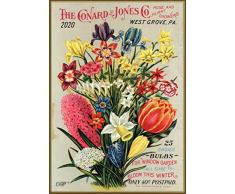 2020 Calendrier mural [12 pages 20x30cm] Flowers Wildflowers Vintage Seed Pocket Affiche