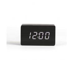 LIVOO RV150N Horloge Digitale Aspect Bois Noir