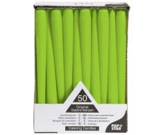 Papstar 81113 Lot de 50 Bougies de Chandelier Lime 2,2 x 25 cm