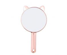 Miroir à Main Portable, Anself Maquillage Miroir de Voyage Miroir de Voyage en or rose miroir rond miroir cosmétique