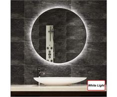 Grand Miroir, Miroir De Salle De Bains LED, Miroir Mural Rond Miroir De Courtoisie, Éclairé/Anti-buée/Tactile/Antidéflagrant (Φ50~90cm)