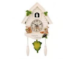 Moligh doll Mignon Oiseau Horloge Murale Coucou RéVeil Coucou Horloge Salon Montre Bref Enfants Chambre DéCor Accueil Jour Heure RéVeils B