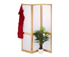 Relaxdays Paravent, 3, séparateur de pièce Pliable avec Brise-Vue, en Bambou et Plastique, 180x135x1,5 cm, Nature, PP, 1 élément