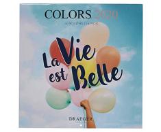 Draeger - Grand Calendrier Mural Happy 2020 - Grille Mensuelle - 7 Langues - Certifié FSC Mixte - Encre Végétale - Calendrier 2020 Mural Happy Grand Format 29x29cm