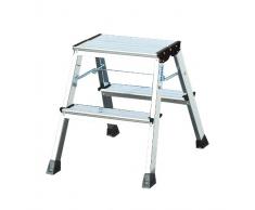 Krause 130037 Marchepied pliant 2 x 2 marches en aluminium avec patin antidérapant