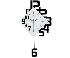 SD&EY Design Moderne MDF en Bois Rhombus Horloge Murale Home Decor Wall Art,Black