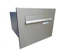 1 grande boîte aux lettres en acier inoxydable à encastrer dans un mur