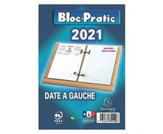 EXACOMPTA -Bloc Pratic Ephéméride Date à Gauche 120 x 82 mm - Année 2021