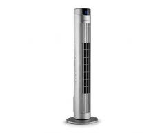 KLARSTEIN Skyscraper 2G - Ventilateur Tour, Ventilateur Colonne, minuterie darrêt, encombrement réduit, 3 Vitesses, 40W, Oscillation, 22,5 cm Ø, avec télécommande, Argent