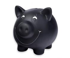 Schramm® Tirelire céramique Noire avec Vernis pour Tableau Noir inscriptible à la Craie Tirelire Cochon avec Craie et verrouillable