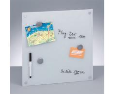 Zeller 11600 Tableau Mèmo en Verre Blanc 40 x 40 cm