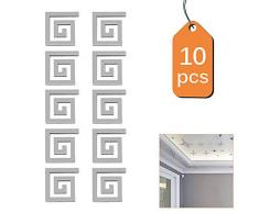 PopHMN 10 Pièces Autocollant Mural Miroir Acrylique Bricolage, Apparence 3d Moderne Avec Fonction De Réflexion Pour La Décoration De La Chambre De La Maison (Argent)