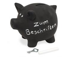 Michel-Toys 60280a Cochon Tirelire, CÃ©ramique, Schwarz, 1 piÃ¨ce