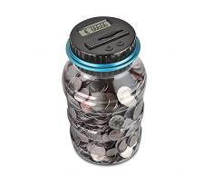 Numérique Tirelire EUR Compteur, AOZBZ Automatique Coin Comptant Money Box pour Enfants et Adulte, Coffre-fort Money Bank Coin Saving Pot Contenant avec Écran LCD et Grande Capacité