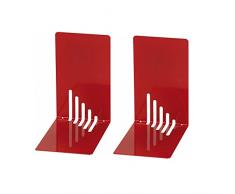 Wedo 1021002 Lot de 2 Serre-livres Rouge