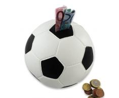 HMF 4790-01 Tirelire,Ballon de football, en similcuir, diamètre de 15 cm, de couleur noire blanche