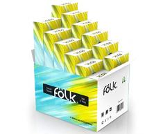 FOLK Boîte de 1200 Mouchoirs en Papier, Doux et Absorbant, 2 Épaisseurs | Idéal pour Famille, Maison, Bureau, Voyage, Voiture et Salle de Classe | 100% Cellulose Naturelle, Hypoallergénique, Blanc