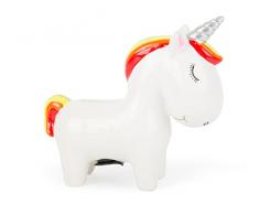 Michel-Toys 10752 Tirelire Licorne, Céramique, Multicolore, 12 x 4,5 x 11 cm