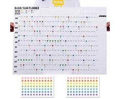 Ideapark Grand calendrier annuel 2020, quotidien, hebdomadaire Agenda du calendrier, Recharge pour Calendrier Mensuel à Feuillet