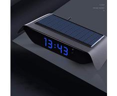 Thermomètre dhorloge de Voiture Solaire Lumineux, Horloge de Voiture, Horloge de Voiture numérique Interne, mécanique, Solaire Lumineux, 24 Heures, décoration de Voiture, Accessoires électroniques