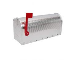 PrimeMatik - Boîte aux Lettres US Mail Aluminium pour courrier américain Argent