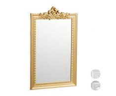 Relaxdays 10025535_259 Baroque, Miroir rectangulaire à accrocher, Design Antique, Couloir, Salle de Bain, doré, PP, Verre, Carton, Or, 64 x 39,5 x 2 cm
