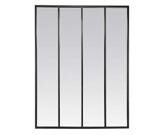 EMDE Miroir Industriel 4 Bandes Noir 120x160