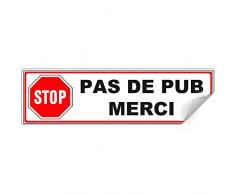 Stop Pub sur étiquette pour boite aux lettres. Autocollant pas de pub merci