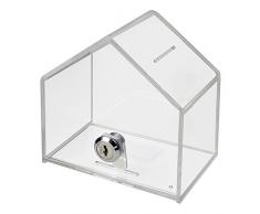 HMF - urne et tirelire en Forme de maison (acrylique, 138 x 125 x 90 mm)