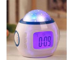 MSF Pendules murales Moderne Minimaliste Projection Réveil Personnalité De Chevet Mute Électronique Horloge Creative Lumineux Paresseux Multifonctionnel Enfants Étudiant Petite Horloge