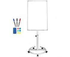 Maxtek Tableau blanc mobile portable magnétique et effaçable à sec avec chevalet 90 x 60cm