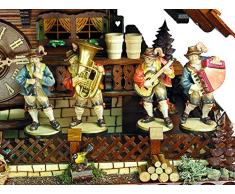 Allemand Horloge coucou (de la Forêt Noire) avec mouvemente 8 jour - style Chalet - 58 cm - Coucou de la forêt noire authentique - de August Schwer