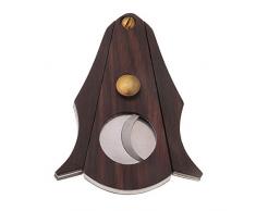 Fenteer Coupe Cigare en Bois Double Lames en Acier Inoxydable Ciseaux à Cigares Forme V - Bois