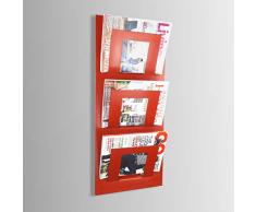 The Metal House Porte-revues Mural Rouge par la Maison en métal