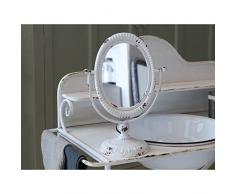 Chic Antique - Miroir inclinable sur Pied Blanc Antique