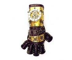 ZEQIYUE Guerre Gauntlet Arm Gant dor avec Horologe Gears Cosplay Costume Accessoires Steampunk Accessoires boîte-Cadeau for Noël Masquerade Party ( Color : Or )