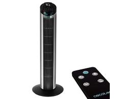 Cecotec Ventilateur Colonne ForceSilence 890 Skyline. Hauteur 33’’ (75 cm), Oscillant , Moteur en Cuivre, 3 Vitesses, Minuterie 7.5 Heures , Télécommande sans Fil , 50 W.
