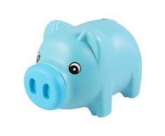 Toyvian Tirelire pièce Argent comptant collectable épargne boîte en Plastique Cochon Jouet pour Enfants Cadeau Bleu