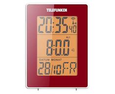 Telefunken FUD-S 30 (R) multifonction réveil radio-piloté avec grand affichage et écran pour changer, rouge
