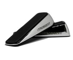 Arrêt de Porte Solide, Cale de Porte Robuste en Zinc et Caoutchouc de Qualité Supérieure pour Toutes les Portes et les Planches. Ensemble de 2 Protecteurs Muraux Auto-Adhésifs Bonus.