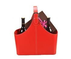 Fancy Cadeau Panier de Rangement Housse Cuir Vin Fleurs Fruits Porte-revues avec poignée pour Festival de Noël