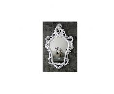 Lnxp Hoppediz Miroir de Style Baroque Antique avec Miroir de Style rétro Blanc 50 x 76 cm
