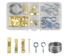 Kissral Crochets Cadre Photo Kit Lot de 27 Crochets à Suspendre Vis Crochet Murale pour Tableau Horloge ou Miroir