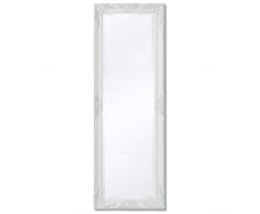 Tidyard Miroir Mural Magnifique pour Salle de Bain/Dressing Style Baroque Blanc 140 x 50 cm