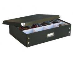 Zeller 17789 Boite de Rangement en carton pour cravates et ceintures noir, 44,5 x 31,5 x 11 cm